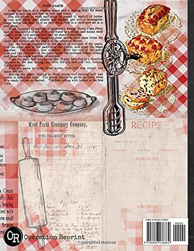 Family Cook Book Junk Journal Pages & Ephemera: Kit For Favorite Recipes Includes 32 Papers For Scra