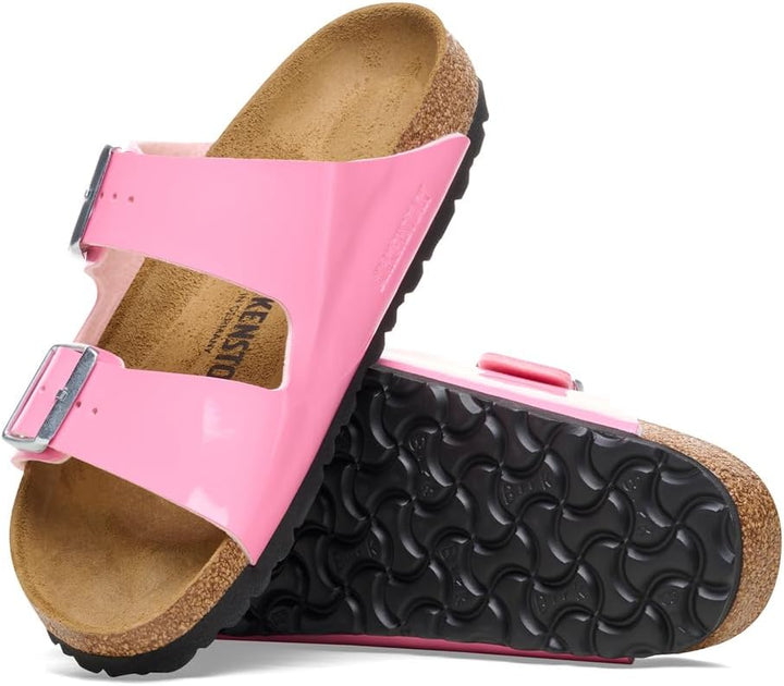 BIRKENSTOCK Unisex Arizona BS Birko-Flor Patent Sandalen 36 EU Schmal Rosa, 36 EU Schmal Rosa