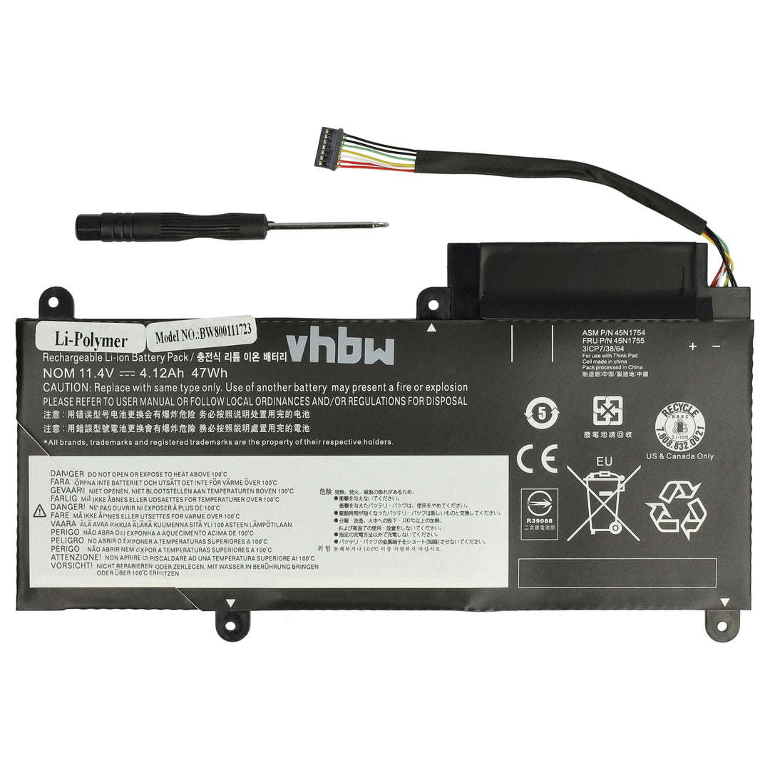 vhbw Akku kompatibel mit Lenovo ThinkPad E460, E455 (20DEA01GCD), E460 (20ET0020CD) Notebook (4400 m