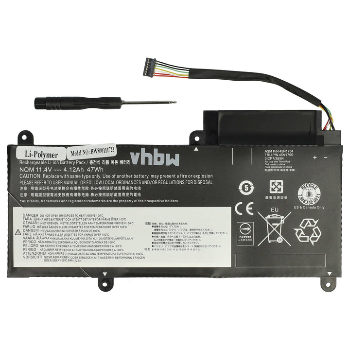 vhbw Akku kompatibel mit Lenovo ThinkPad E460, E455 (20DEA01GCD), E460 (20ET0020CD) Notebook (4400 m