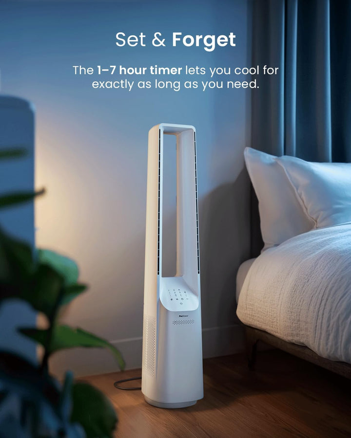 Pro Breeze 101cm rotorloser Ventilator, Gleichstrommotor, Ventilator mit Fernbedienung, LED Display,