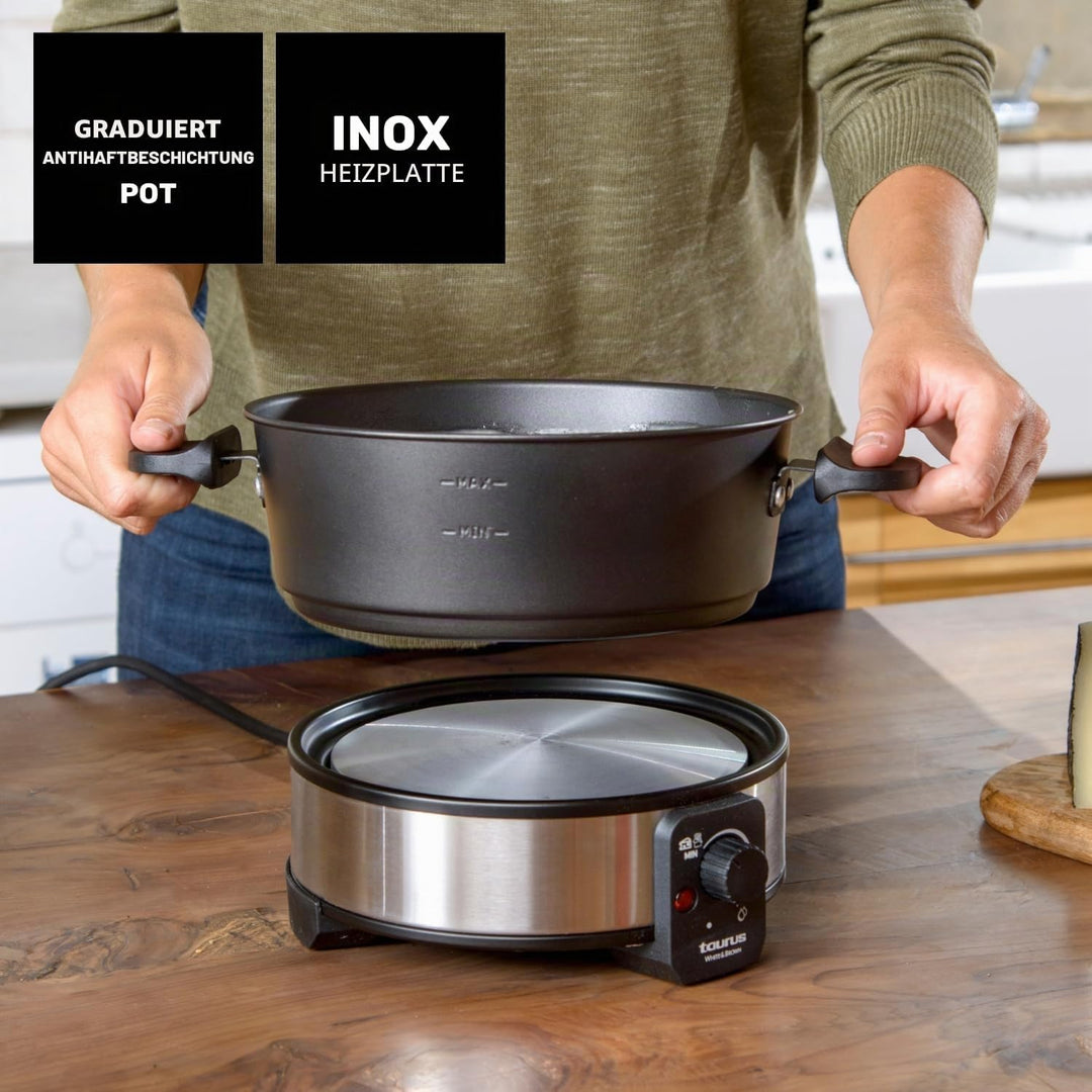 Taurus FF2 Fondue-Gerät, 1000 W, Kapazität 2 l, 8 Personen, einstellbare Temperatur, alle Arten von