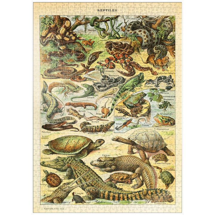 Reptilien für alle, Vintage Art Poster, Adolphe Millot - Premium 1000 Teile Puzzle - MyPuzzle Sonder