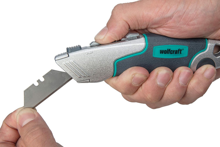 wolfcraft Profi-Dualklingen-Messer I 4200000 I Zum Schneiden von festen Materialien mit Trapez- oder