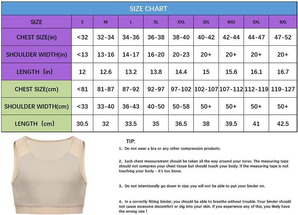 Idtswch Brustbinder für Transgender Brustbinder Half Ftm Binder Brust Kompressions-BH S Schwarz, S S
