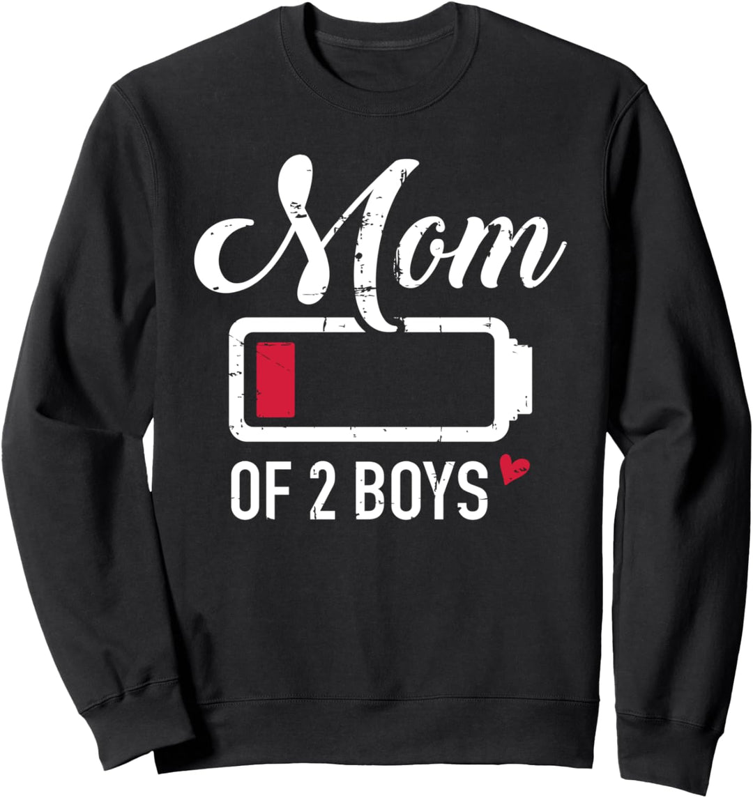 Mama von zwei Jungs leere Batterie 2 Söhne Sweatshirt