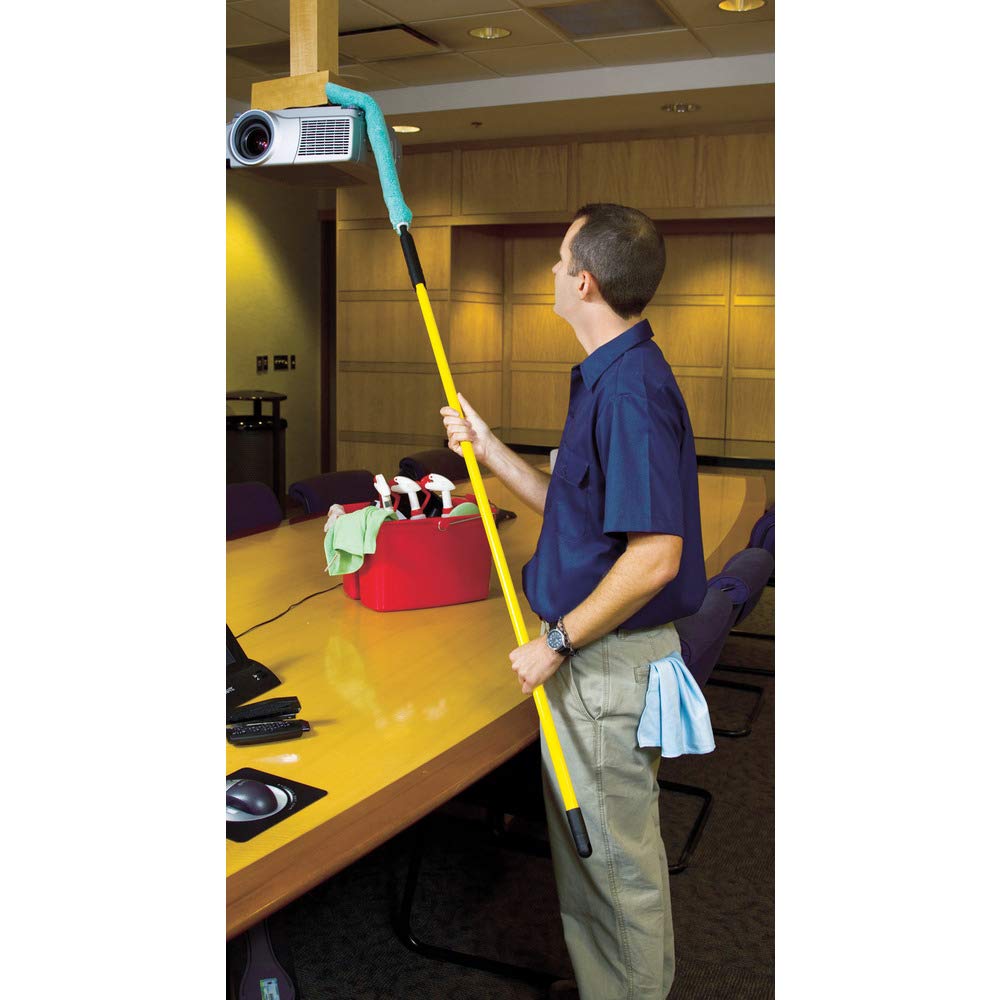 Rubbermaid Commercial Products HYGEN Quick Connect Flexible Dusting Wand with Microfiber Sleeve - Bl