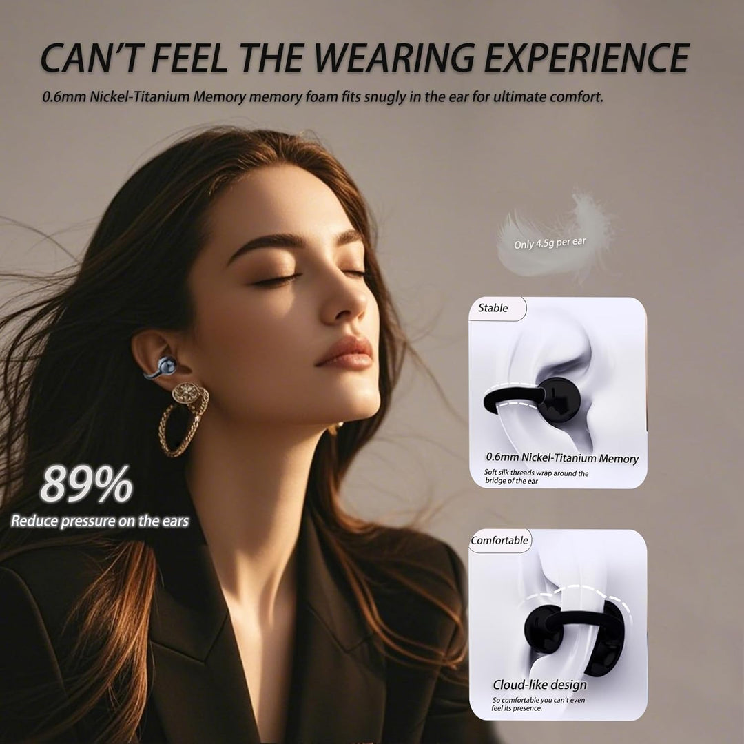 Kabellos Bluetooth Kopfhörer, Open-Ear-Kopfhörer, Ohrclip mit Beeindruckender Klang, Bluetooth 5,4,