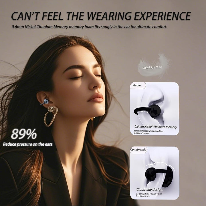 Kabellos Bluetooth Kopfhörer, Open-Ear-Kopfhörer, Ohrclip mit Beeindruckender Klang, Bluetooth 5,4,