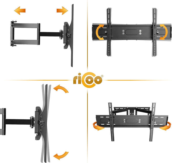 RICOO TV Wandhalterung Fernseher Schwenkbar Neigbar für 32-75 Zoll, Universal TV Halterung R08-XL, F
