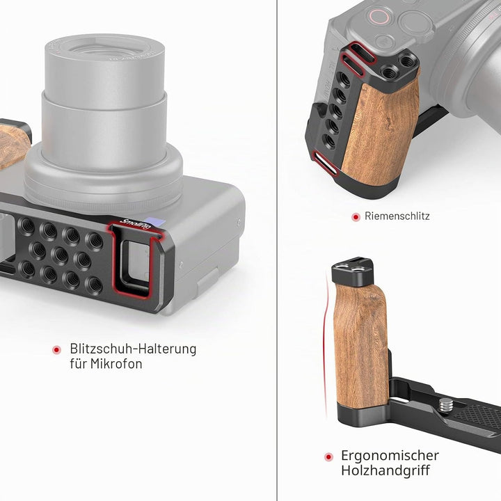 SMALLRIG L Platte L Bracket mit Holzgriff für Sony ZV1 Kamera - 2936