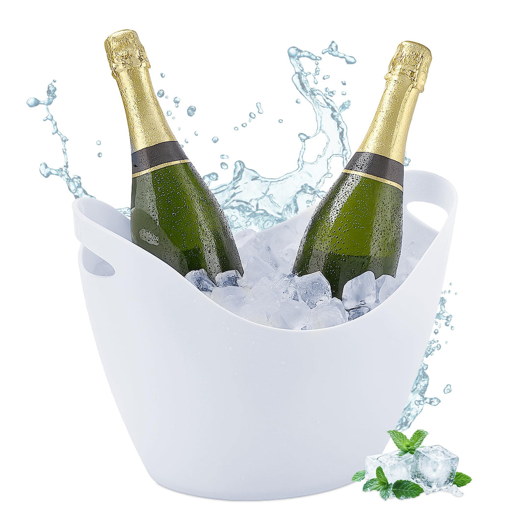 Relaxdays Sektkühler, Flaschenkühler, 8 Liter Volumen, Getränke kühlen, Vorratsbehälter HxBxT: 25,5