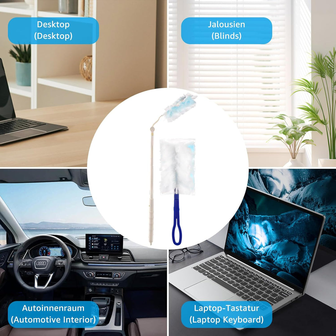 102 Stück Staubmagnet Nachfüllpack, Duster für Pronto Staubwedel, Staubwedel Teleskop Staubwischer m