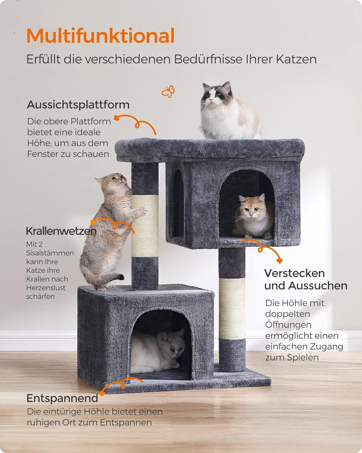 Feandrea Kratzbaum, 101 cm Katzenbaum, XL, Katzenhaus für extra grosse Katzen bis zu 20 kg, grosse P