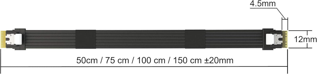 LINKUP - Slim SAS SFF-8654 4i Geradeaus zu SFF-8654 4i Gerade 24Gbps Hochgeschwindigkeits SAS 4.0/PC