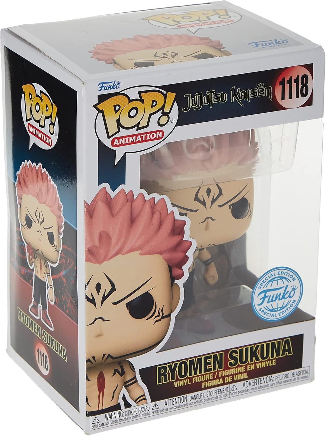 Funko Jujutsu Kaisen POP & Buddy! Animation Vinyl-Figur Sukuna mit Herz 9 cm