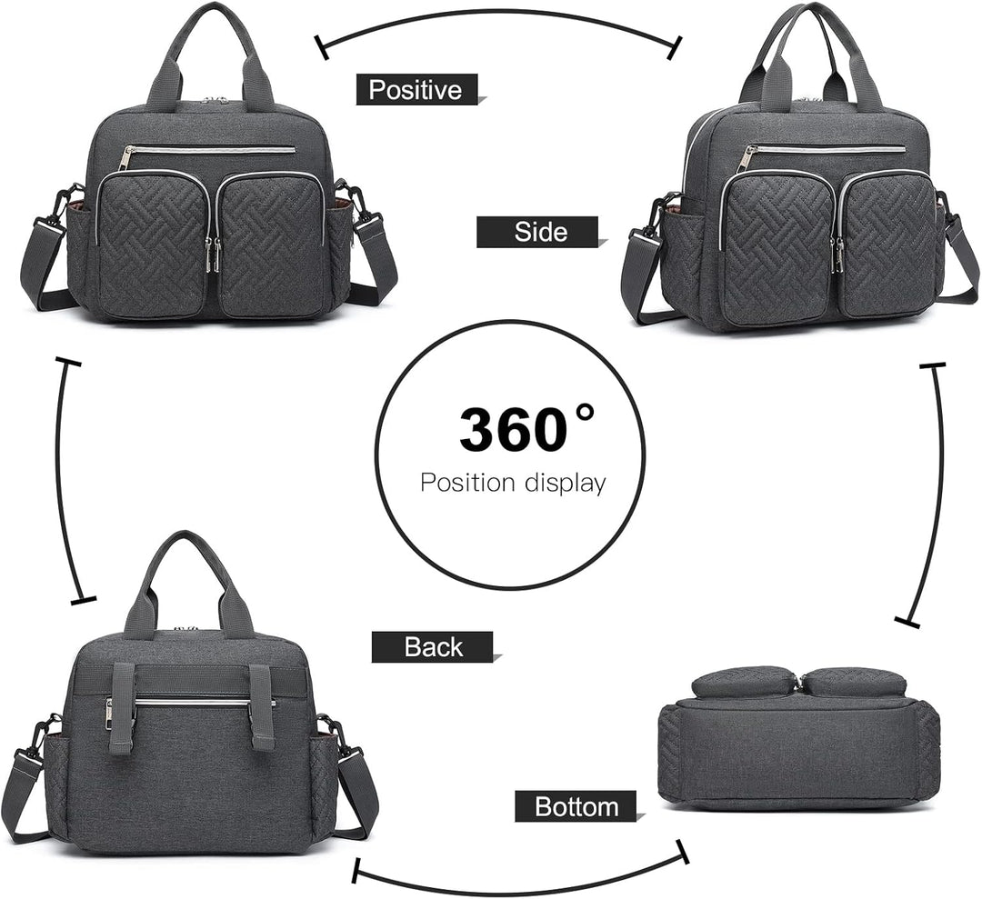 KONO Baby-Wickeltasche, stilvoll, für Mama und Papa, wandelbare Reisetasche mit isolierten Taschen D