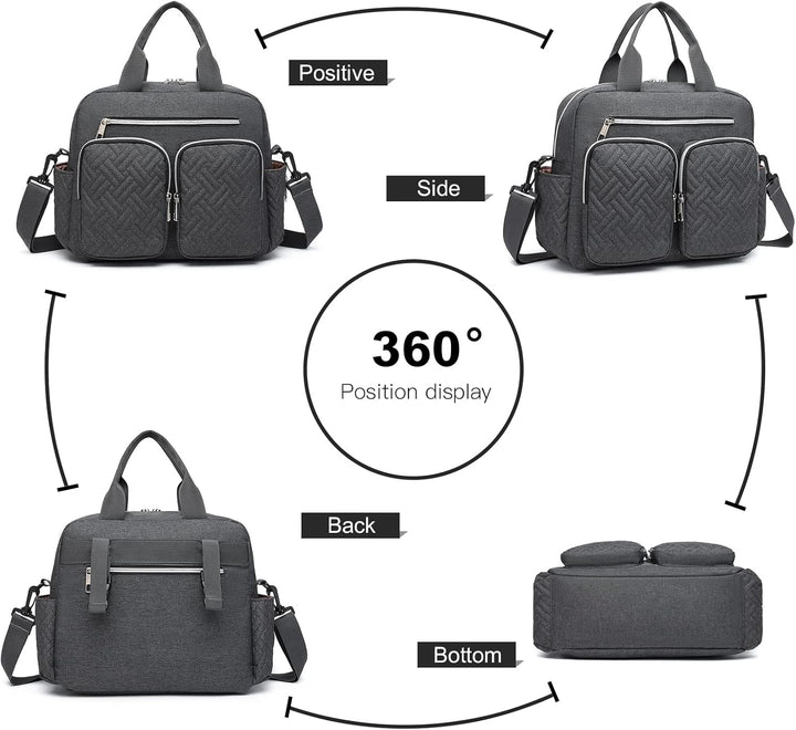 KONO Baby-Wickeltasche, stilvoll, für Mama und Papa, wandelbare Reisetasche mit isolierten Taschen D