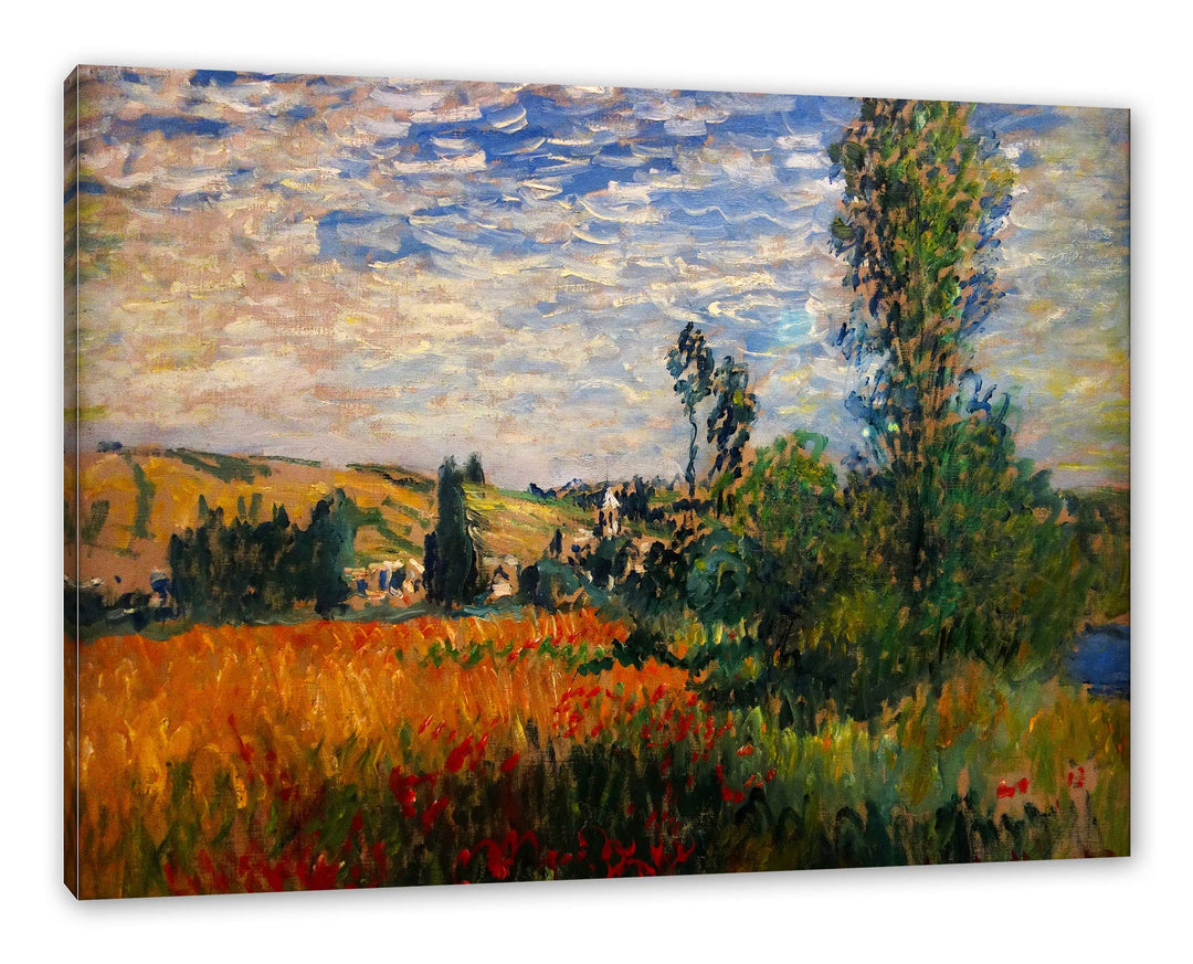 Generisch Claude Monet - Weg durch die Mohnfelder Ile Saint-Mart als Leinwandbild/Grösse: 100x70 cm/