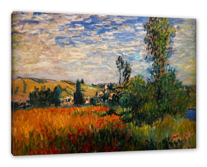 Generisch Claude Monet - Weg durch die Mohnfelder Ile Saint-Mart als Leinwandbild/Grösse: 100x70 cm/