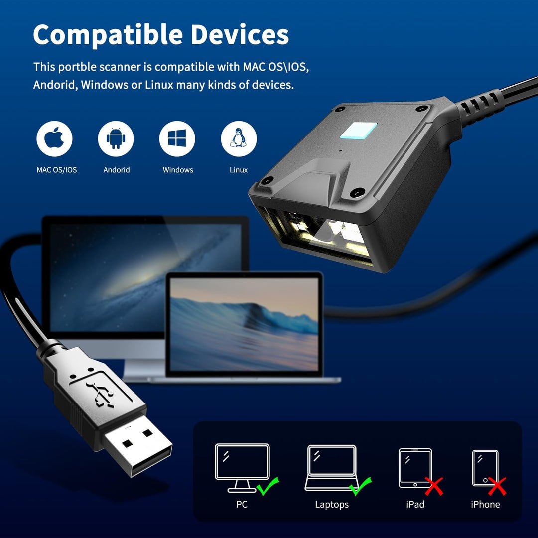 NetumScan 2D-Barcode-Scanner mit fester Halterung Industrietauglicher 1D/2D/QR-Code-Leser mit automa