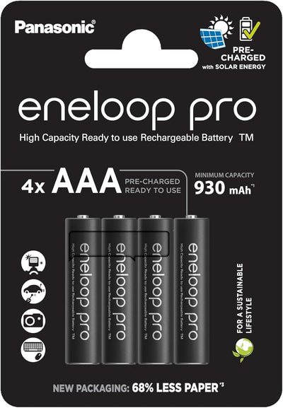 eneloop pro, AAA/Micro NI-MH Akku, 4er-Pack, Kapazität mit min. 930 mAh, Ready-to-Use NI-MH Akkus, b