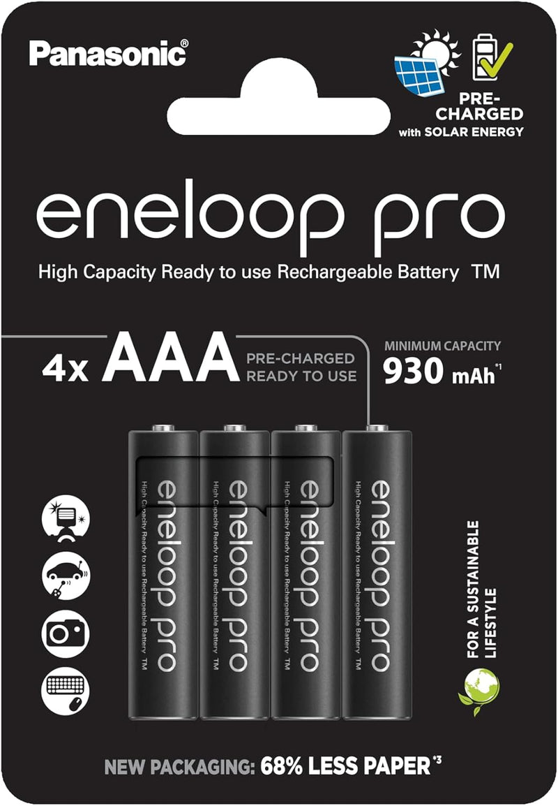 eneloop pro, AAA/Micro NI-MH Akku, 4er-Pack, Kapazität mit min. 930 mAh, Ready-to-Use NI-MH Akkus, b