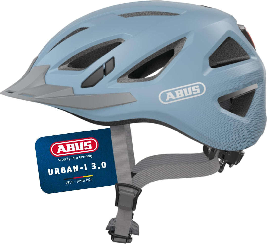 ABUS Stadthelm Urban-I 3.0 - Fahrradhelm mit Rücklicht, Schirm und Magnetverschluss - für Damen und