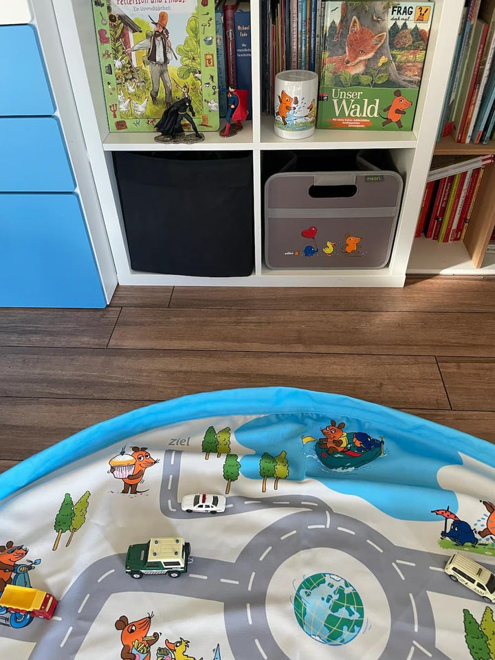 meori Kinderspielzeug Aufbewahrungsdecke - Spielteppich mit 'Sendung mit der Maus' Motiv aus Polyest