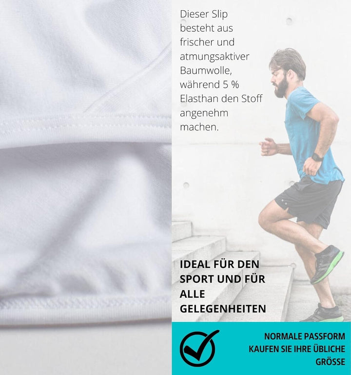 Liabel ® 6 Classic Herren Slip aus Baumwolle Unterwäsche ohne Etiketten, Cotton Stretch Essential XX