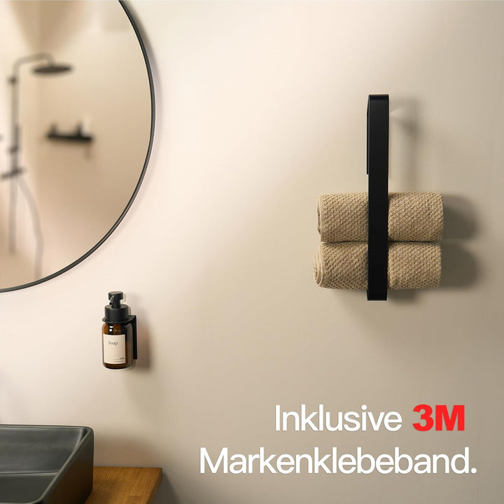 Designfabrik Hamburg | Handtuchhalter ohne Bohren | Gästehandtuchhalter selbstklebend | Handtuchhalt