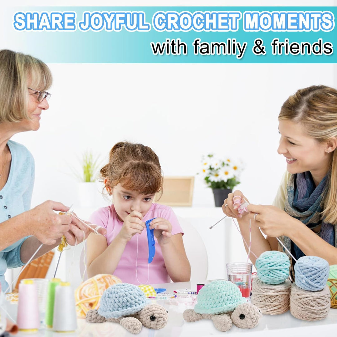 Tutamaz Häkeln für Anfänger Tiere Häkelset 2 Stück Crochet Set für Kinder Erwachsen,Tiere Häkeln Set