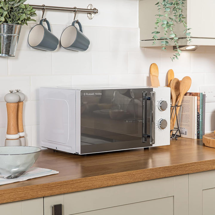 Russell Hobbs Honeycomb RHMM715 Solo Mikrowelle, 17 Liter, 700W, Weiss, mit 5 Leistungsstufen, Integ