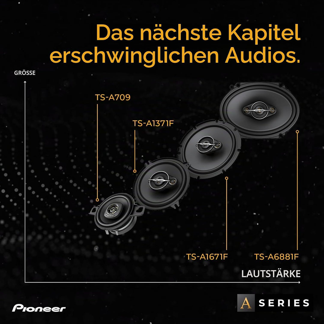 Pioneer TS-A6881F 6 x 8 4-Weg-Koaxial-Lautsprecher Set mit 2 Lautsprechern (je 350 W max., 80 W Sinu