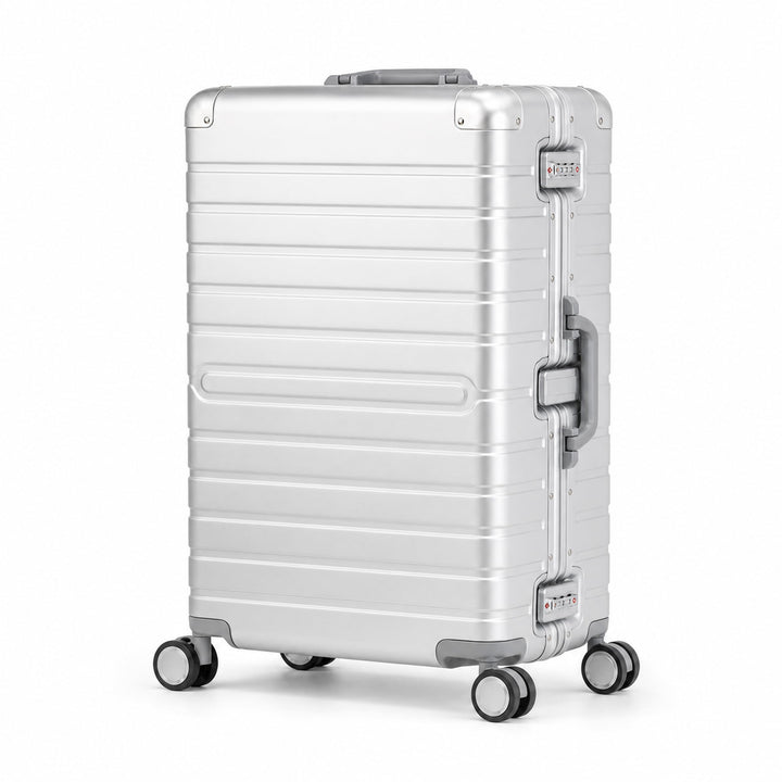 Travelhouse Oslo Alu Reisekoffer Silber L-75cm Hartschalenkoffer Reisetrolley Suitecase Trolley 2X T