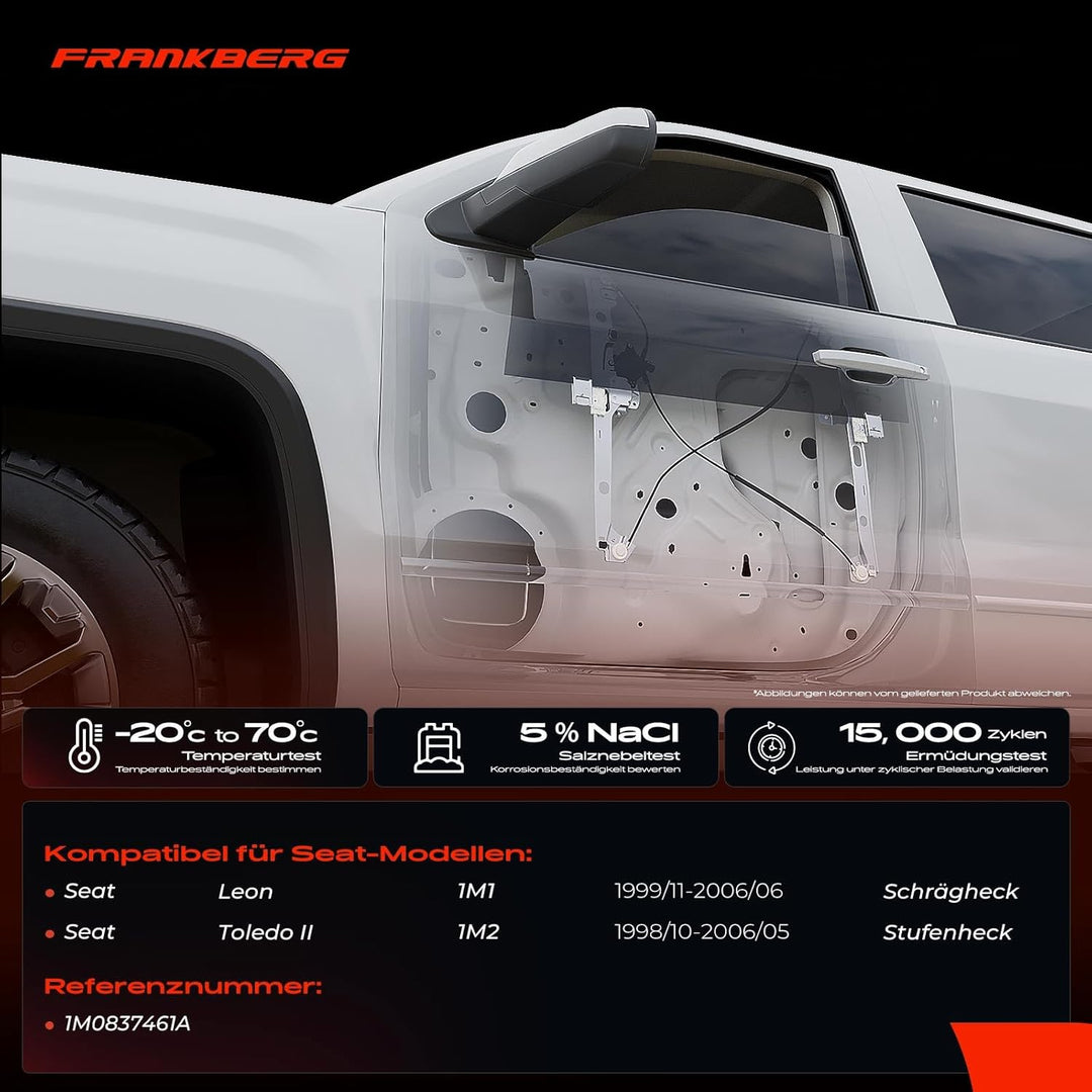 Frankberg Fensterheber Vorne Links Kompatibel mit Leon 1M1 Toledo II 1M2 Schrägheck Stufenheck 1998-