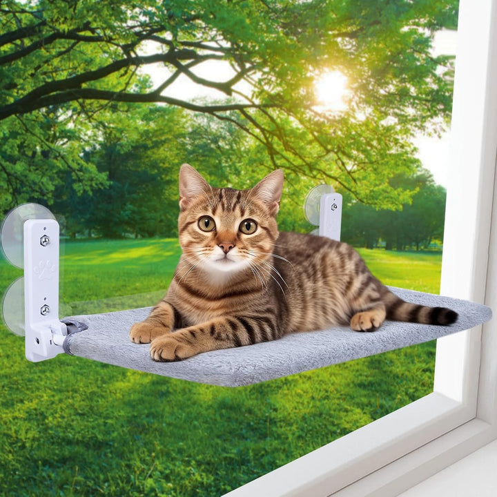 Katzenbett Hängematte und Fenster, 52x30cm, stabil für Katzen, mit Abnehmbarem Plüschunterlagen, fal