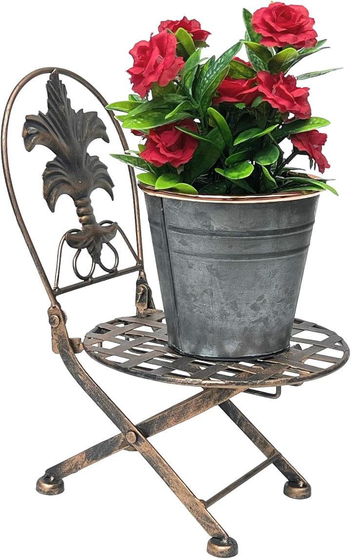 DanDiBo Blumenhocker Stuhl klappbar Metall Blumenständer Pflanzenständer 32 cm Puppenstuhl