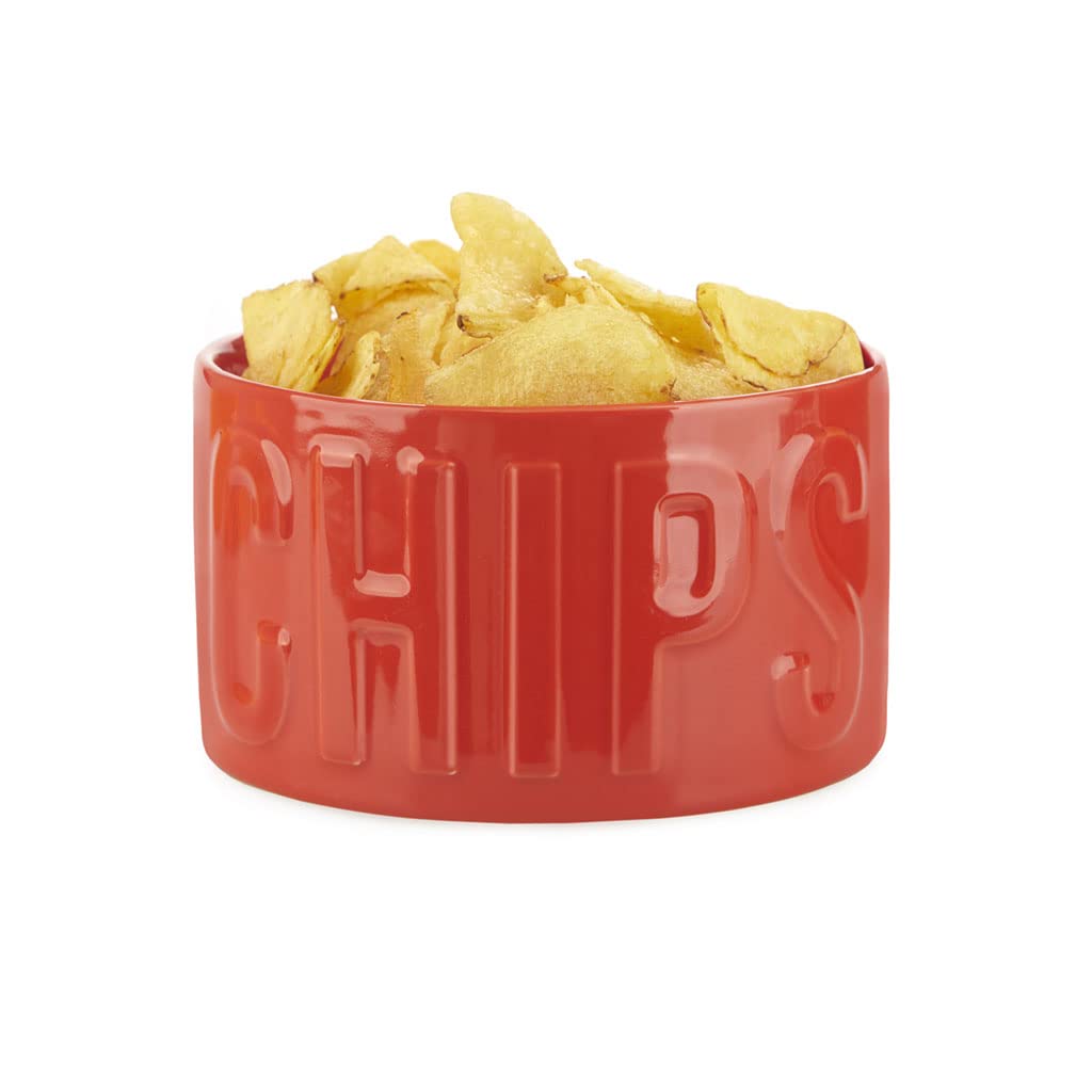 balvi Snackschale Chips Farbe Rot Die originelle und stilvolle Schale Fassungsvermögen 1 l Keramik 8