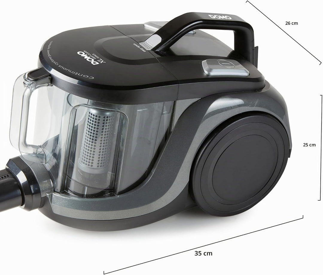 DOMO DO7295S Beutelloser Staubsauger - 2,5L - 850W - Zyklon XL Force - Geräuscharm - HEPA-Filter - ‘
