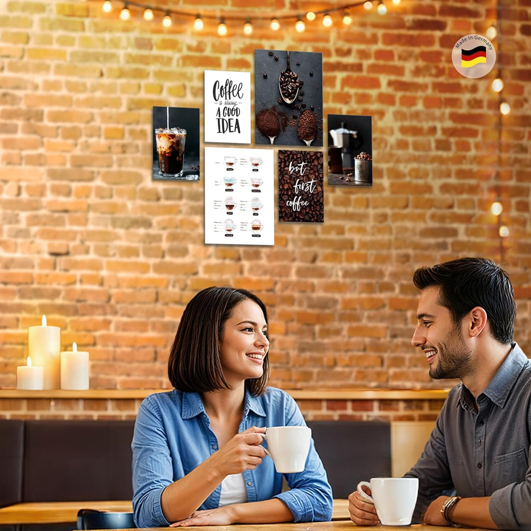 Novart Bilder Set - AUFHÄNGFERTIG - KEIN EXTRA RAHMEN BENÖTIGT - Kaffee Coffee Modern Küche - Esszim