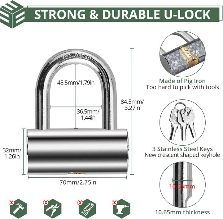 EYPINS Motorradschloss Fahrradschloss, 120cm ø10mm Kettenschloss Motorrad Kettenschloss Fahrrad Roll