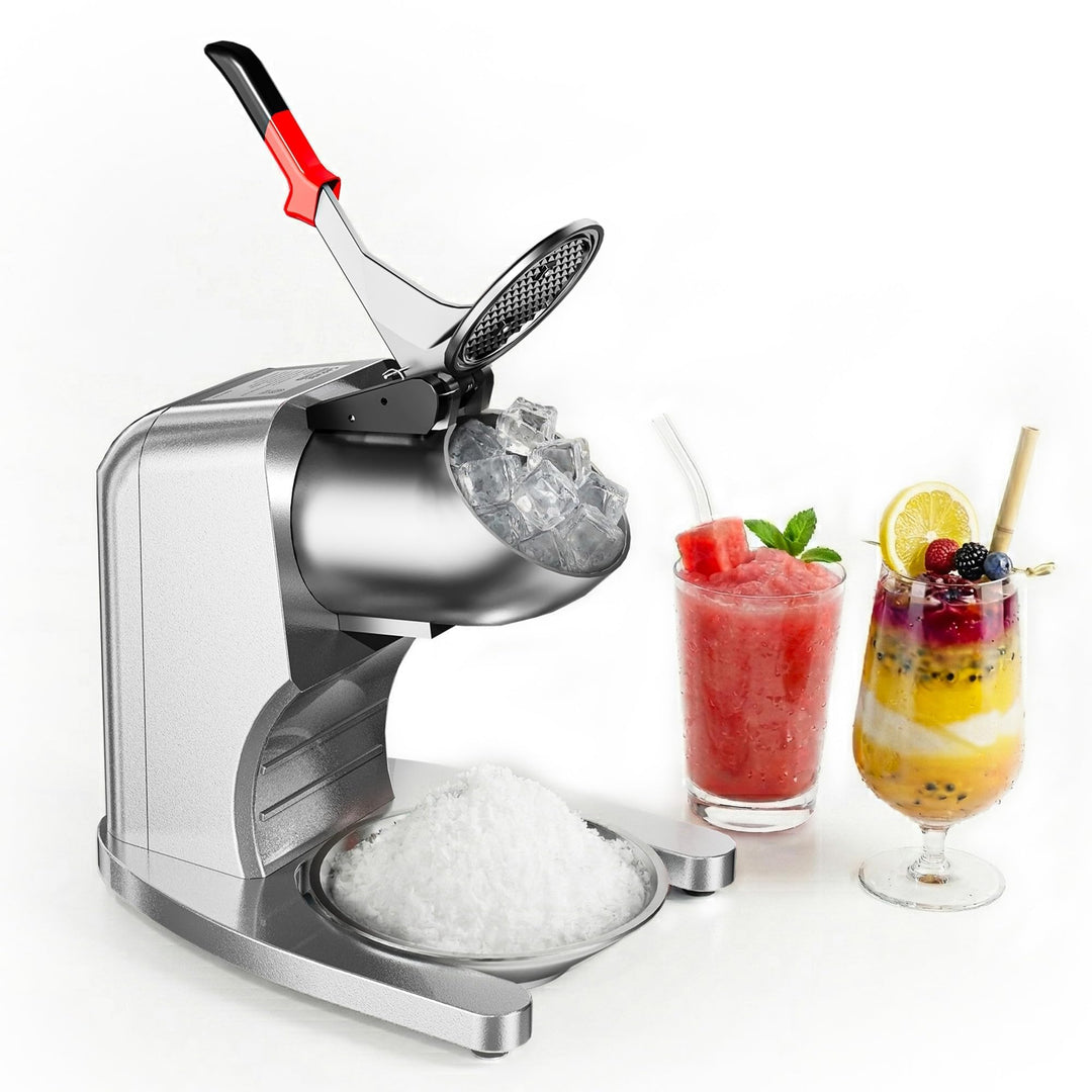 Garvee Leistungsstarker Eiscrusher 350W für Küche &amp; Bar, 4 Edelstahlklingen | 2L Beh?lter, 113kg/h,