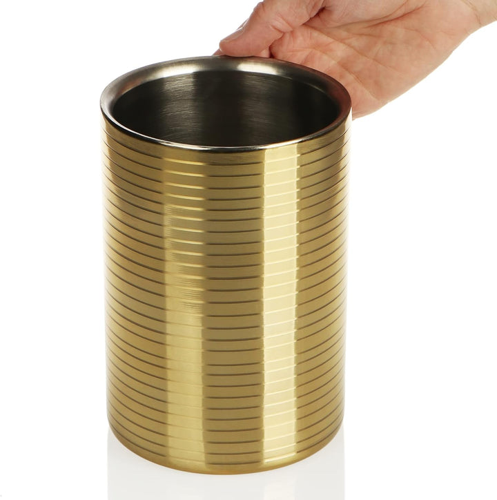 com-four® Flaschenkühler - Sektkühler - Eiswürfelkühler aus Edelstahl, Weinkühler - Eiswürfelkübel d