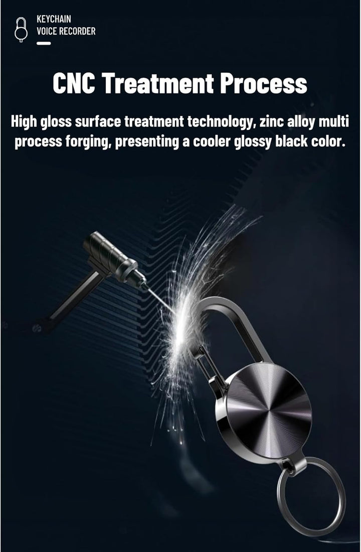 Sprachaktivierter Rekorder, Taschenrekorder, Schlüsselanhänger-Design, Verlustfreie HD-Rauschunterdr