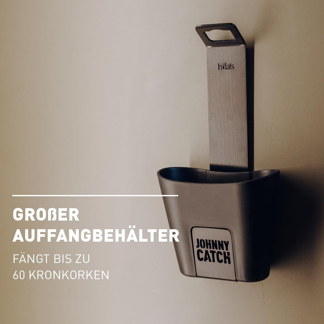 höfats- Johnny Catch Cup SCHWARZ - Edelstahl Flaschenöffner mit Auffangbehälter - fängt bis zu 60 Kr
