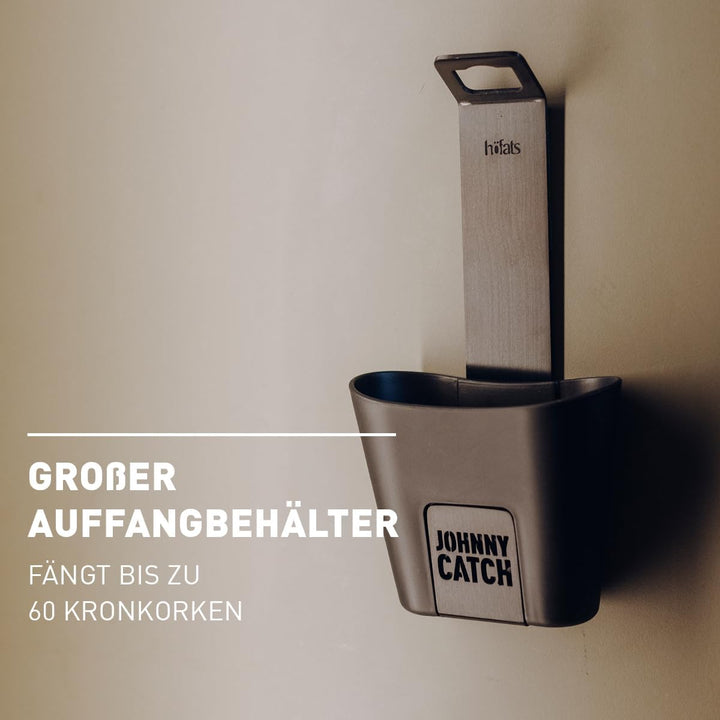 höfats- Johnny Catch Cup SCHWARZ - Edelstahl Flaschenöffner mit Auffangbehälter - fängt bis zu 60 Kr
