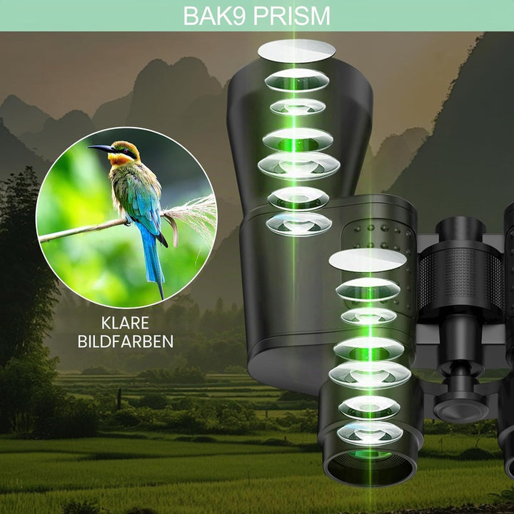 20×50 Fernglas, Fernglas Erwachsene mit BAK9 Prism, Ferngläser mit Trageriemen und Tasche, Feldstech