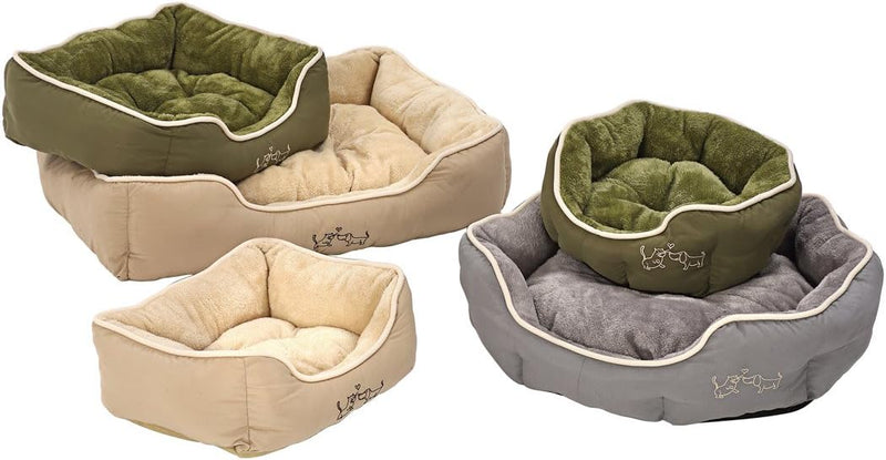 Dehner Lieblinge Hundebett und Katzenbett Sammy, ca. 75 x 58 x 19 cm, Polyester, beige beige L 75 x