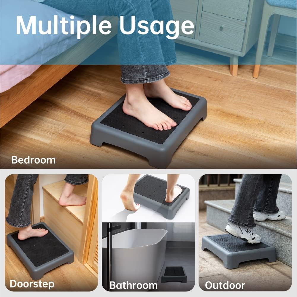 StrongTek One Step Hocker für Erwachsene und ältere Menschen, tragbar und rutschfest, 200 kg Kapazit